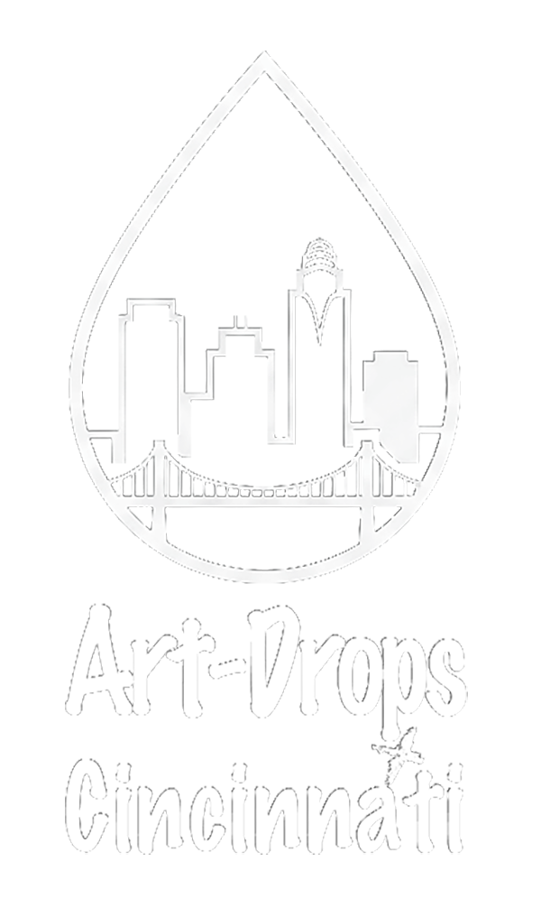 Art Drops Cincinnati official logo, connecting art and the city